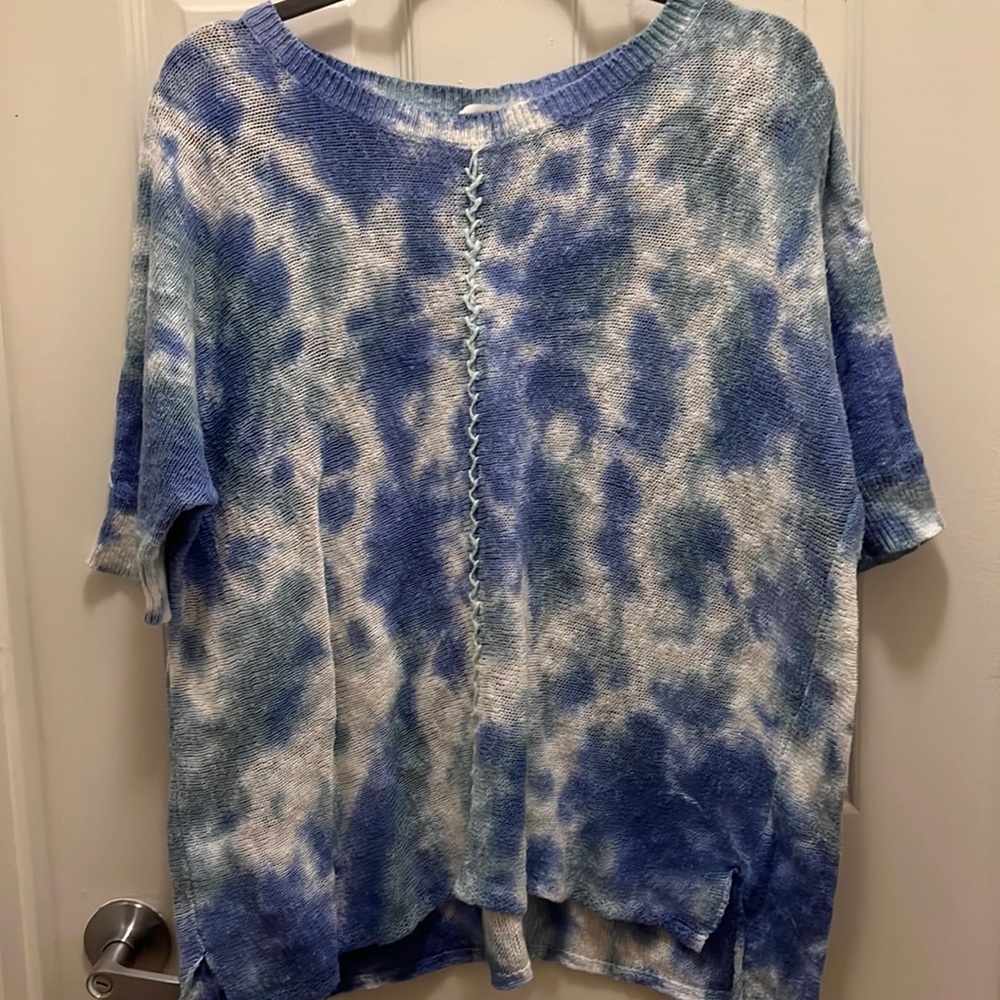 Sundance Catalog short sleeve tie dye Zenia sweater. Lightweight. Size XL